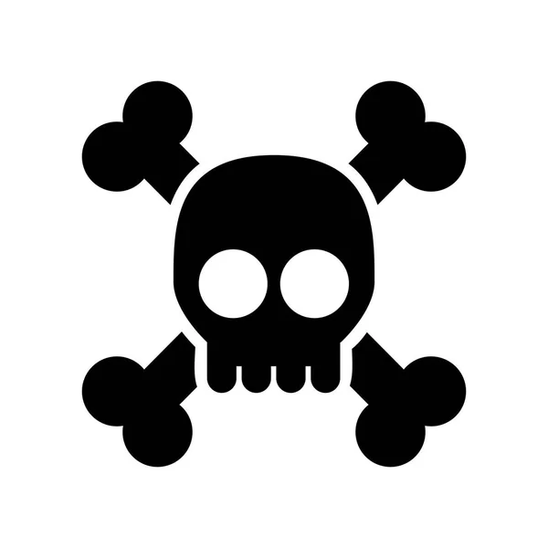 Hacker skull alert isolated icon — Stock Vector