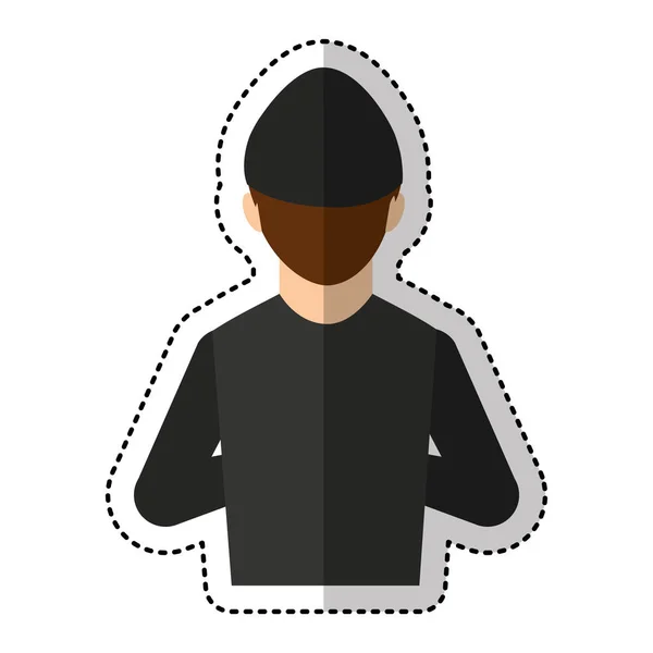 Hacker avatar carácter aislado icono — Vector de stock