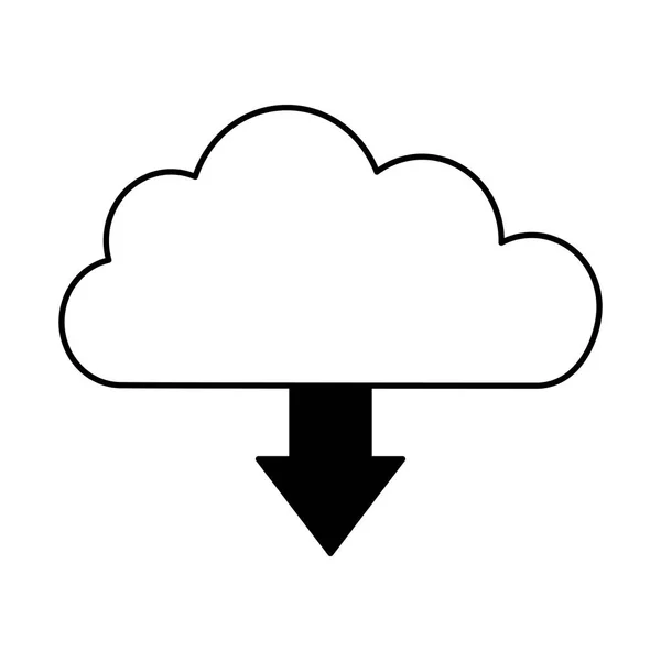 Icona isolata del cloud computing — Vettoriale Stock