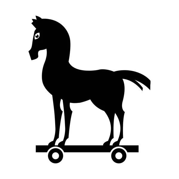 Silhueta de cavalo de troia ícone isolado —  Vetores de Stock