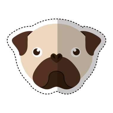 sevimli köpek maskot baş izole simgesi