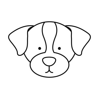 sevimli köpek maskot baş izole simgesi