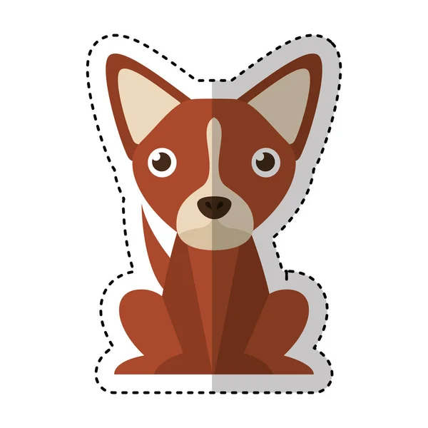 Cute dog mascot isolated icon — Stock Vector