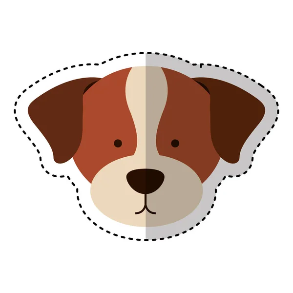 Mignon chien tête de mascotte icône isolée — Image vectorielle
