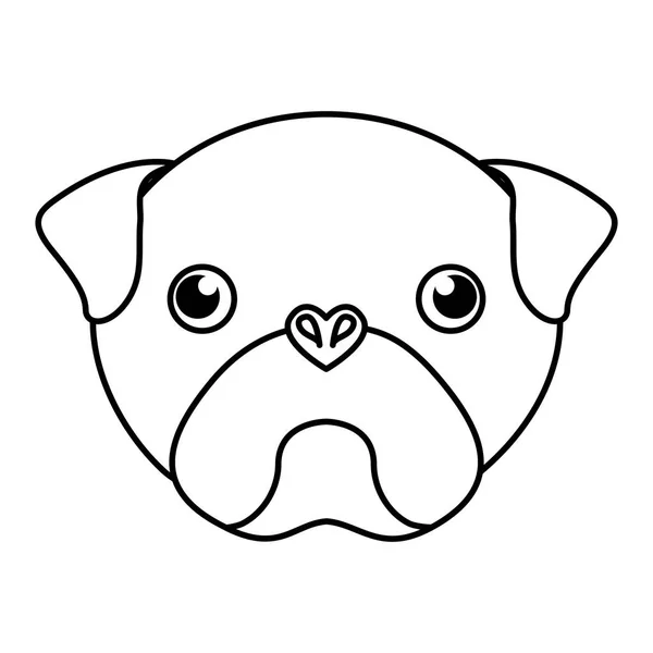 Lindo perro mascota cabeza aislado icono — Vector de stock