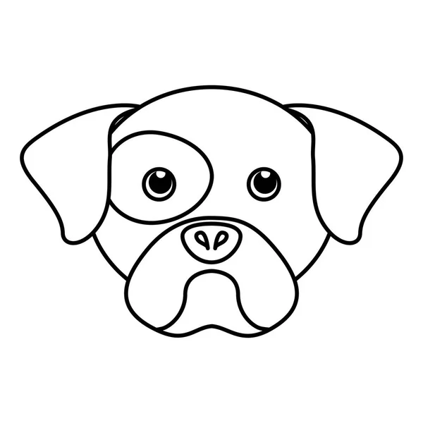 Lindo perro mascota cabeza aislado icono — Vector de stock