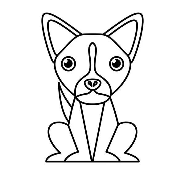 Ładny pies maskotka izolowane ikona — Wektor stockowy