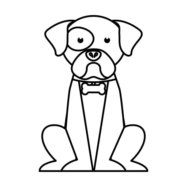 Lindo perro mascota aislado icono — Vector de stock