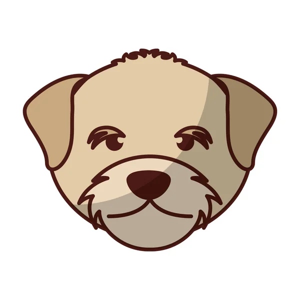 Niedlichen Hund Maskottchen Kopf isoliert Symbol — Stockvektor