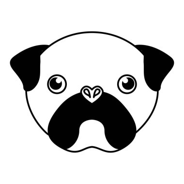 sevimli köpek maskot baş izole simgesi