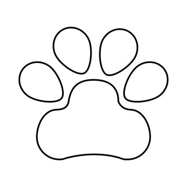 Maskot ayak izi izole simgesi
