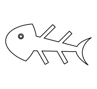 Balık kemik izole simgesi
