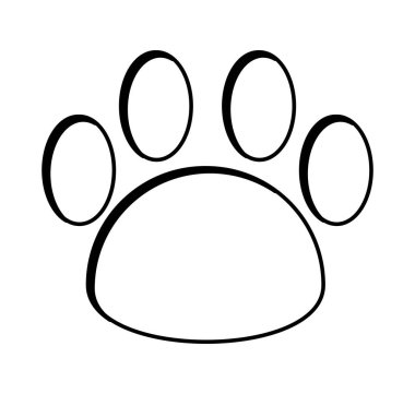 Maskot ayak izi izole simgesi