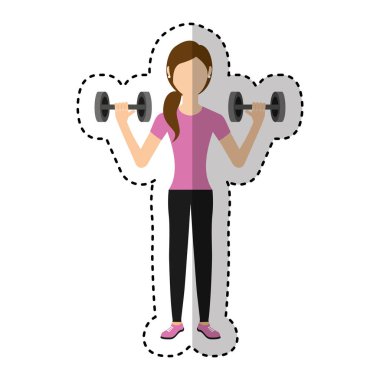 kadın atlet avatar karakter ağırlık kaldırma