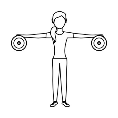 kadın atlet avatar karakter ağırlık kaldırma