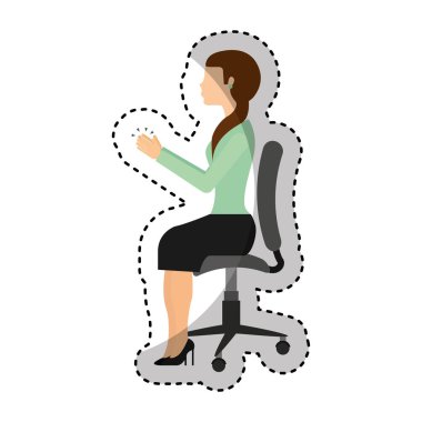 ofis koltuğu oturan işkadını avatar