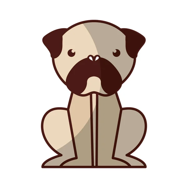 귀여운 강아지 마스코트 고립 된 아이콘 — 스톡 벡터