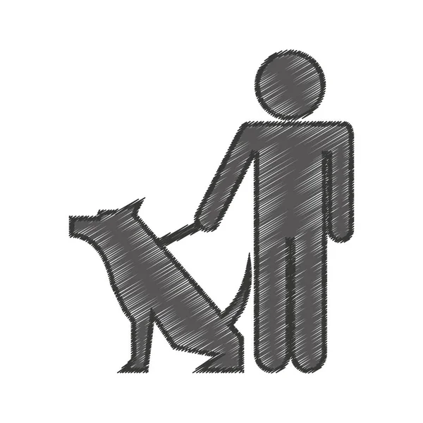 Schattige hond mascotte met trainer geïsoleerde pictogram — Stockvector