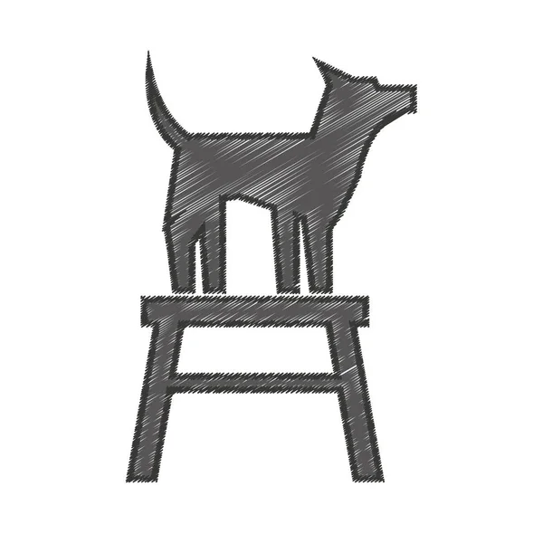 Mascote de cachorro bonito na cadeira ícone isolado — Vetor de Stock