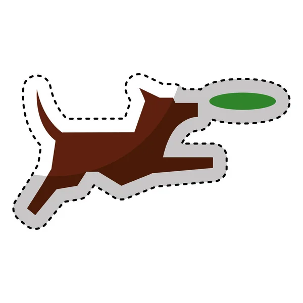 Χαριτωμένος σκύλος μασκότ με απομονωμένες εικονίδιο παιχνίδι — Διανυσματικό Αρχείο