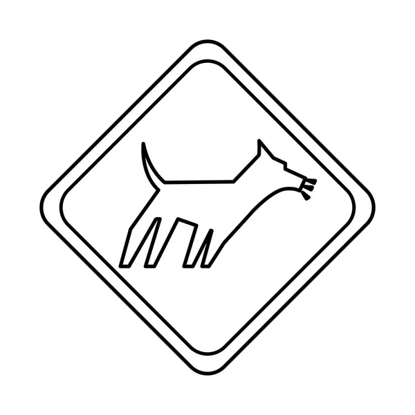 Dog signal traffic isolated icon — Stock Vector