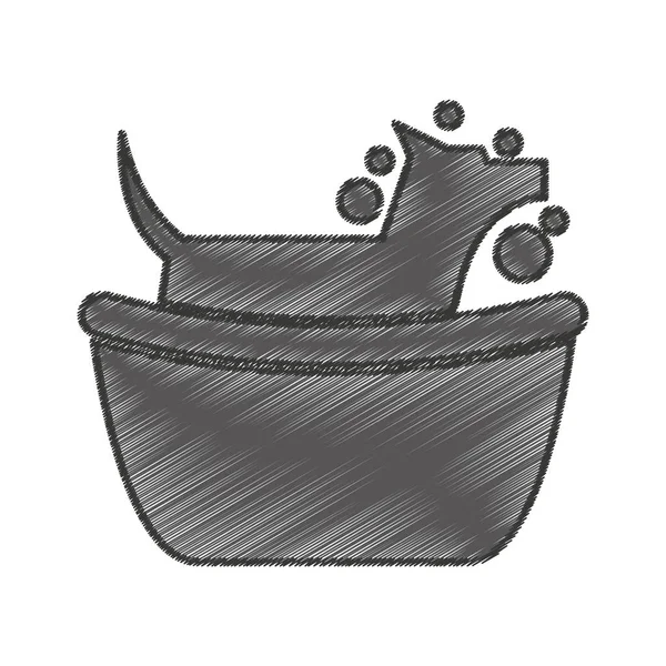 Mignon chien mascotte baigné icône isolée — Image vectorielle