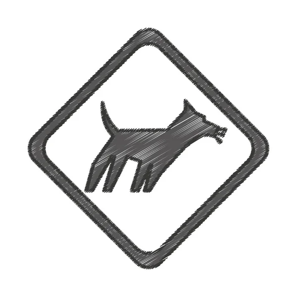 Dog signal traffic isolated icon — Stock Vector