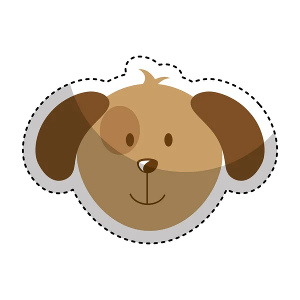 Lindo perro mascota cabeza aislado icono — Vector de stock