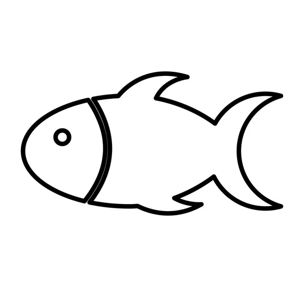 Carino pesce mascotte isolato icona — Vettoriale Stock