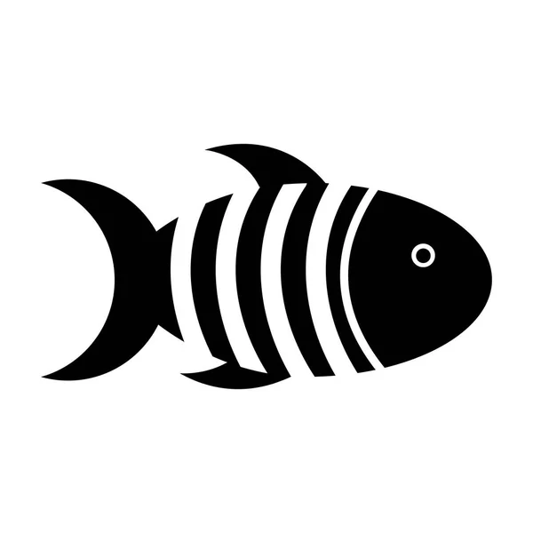かわいい魚マスコット分離アイコン — ストックベクタ