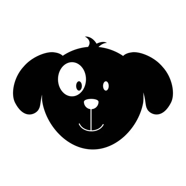 Sevimli köpek maskot baş izole simgesi — Stok Vektör