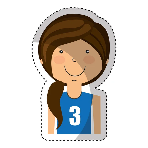 Kvinna idrottsman avatar character — Stock vektor