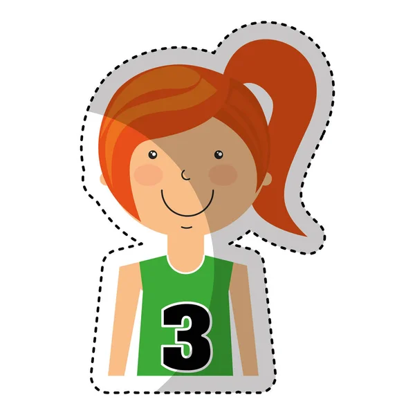 Kvinna idrottsman avatar character — Stock vektor