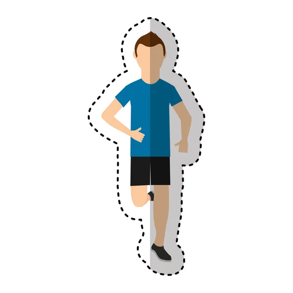 Athlete avatar character icon — Stock Vector