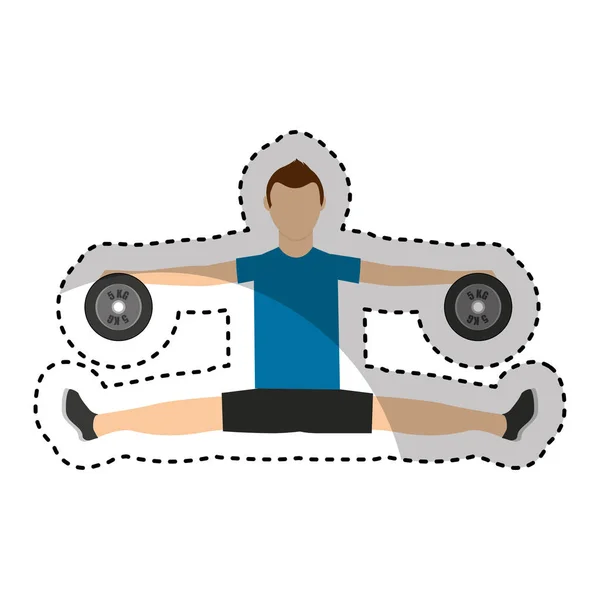 Icono de elevación de peso de personaje de atleta avatar — Vector de stock