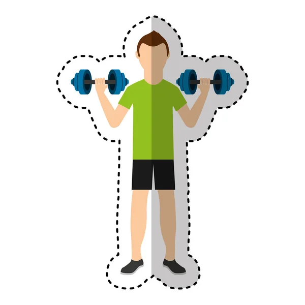 Icona di sollevamento pesi personaggio avatar atleta — Vettoriale Stock
