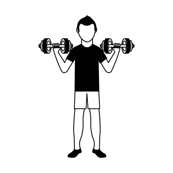 Icona di sollevamento pesi personaggio avatar atleta — Vettoriale Stock