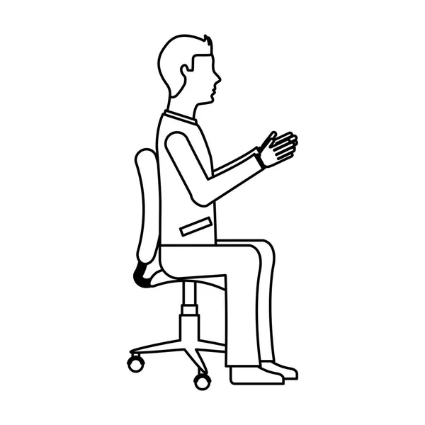 Üzletember avatar ül a szék — Stock Vector
