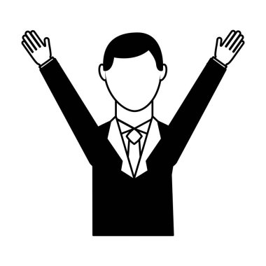 Eller yukarı ile işadamı avatar