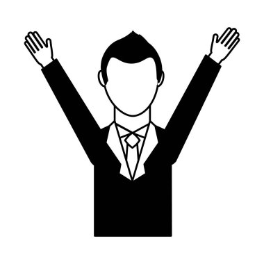 Eller yukarı ile işadamı avatar