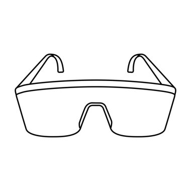 Laboratuvar gözlüğü izole simgesi