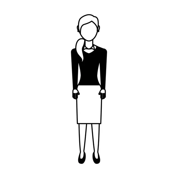 Mujer de negocios avatar con las manos arriba — Vector de stock