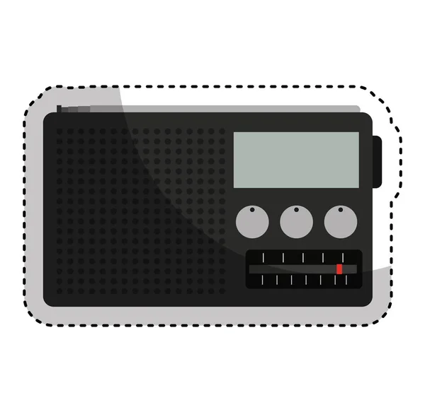 Old radio handle isolated icon — Stock Vector