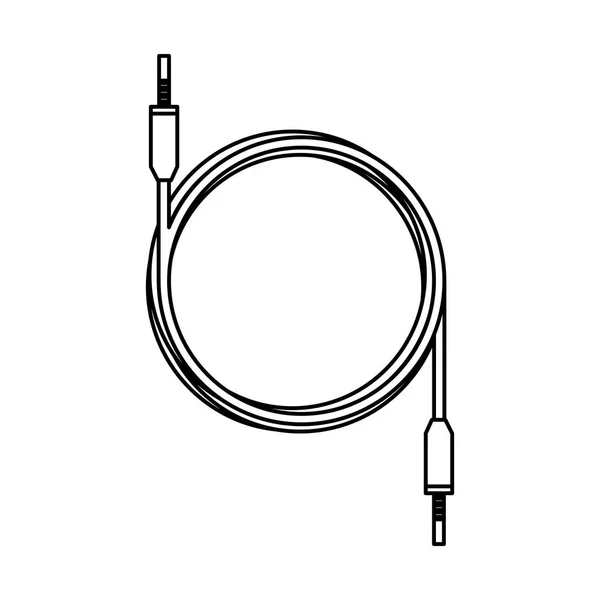 Câble de prise audio icône isolée — Image vectorielle