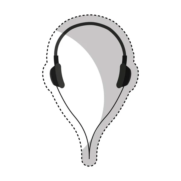 Earphones audio device icon — Stock Vector