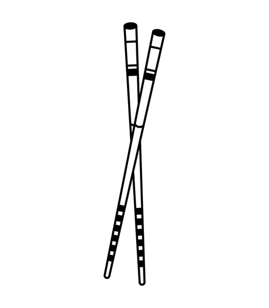 Chopstick Japanse geïsoleerde pictogram — Stockvector