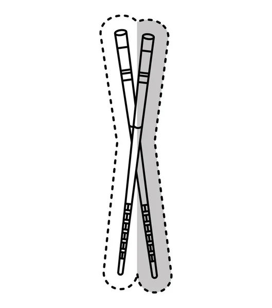 Chopstick Japanse geïsoleerde pictogram — Stockvector