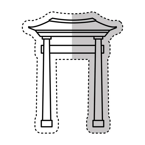 Ícone isolado portal japonês — Vetor de Stock