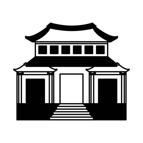 Japanese building traditional icon — Stock Vector