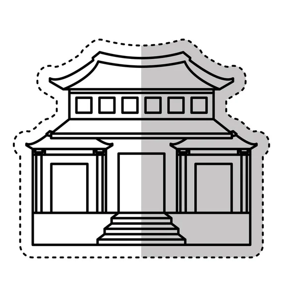 Edificio japonés icono tradicional — Vector de stock